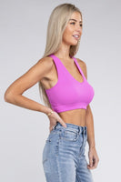 Ribbed Cropped Racerback Tank Top