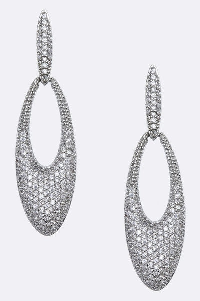 Micro Setting Oval CZ Earrings