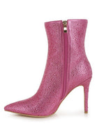 Anun Rhinestones Embellished High Ankle Boots