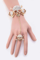 Crystal Skull Bangle Ring Set