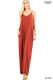 V-Neck Cami Maxi Dress with Side Pockets