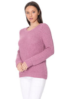 Pop Corn Stitch Long Sleeve Casual Sweater Top