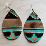 Large Teardrop Earrings in Navajo