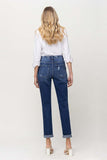 Distressed Double Cuffed stretch Mom Jeans