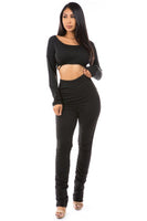 CROP TOP TWO PIECE PANT SET