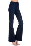 zipper back faded denim flare  jeans pants