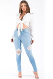 KYLIE SKINNY JEAN IN LIGHT WASH Made In: USA