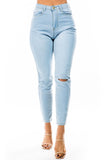 DENIM JEANS WITH COLOR MULT STRIP