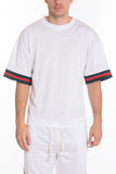 MESH SLEEVE TAPE ATHLETIC TSHIRT