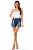 DENIM SHORT WITH MULT STRIP