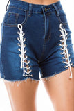 DENIM SHORT WITH MULT STRIP