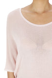 Half Dolman Sleeve Sheer Cool Knit Sweater Top