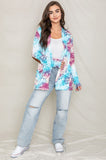 Tie Dye Elbow Patch Open Cardigan