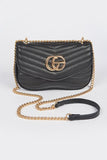 Logo Quilted Shoulder Swing Bag