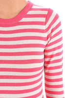 Striped Long Sleeve Pullover Stretch Sweater