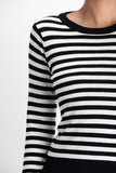 Striped Long Sleeve Pullover Stretch Sweater