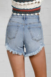 PREMIUM HIGH WAIST UNEVEN OPENING SHAPE SHORTS