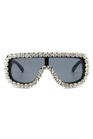 Women Oversize Rhinestone Aviator Sunglasses