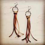 Deer Skin Tassel Earring Tan Brown Mustard