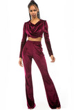 TWO PIECE VELVET PANT SET