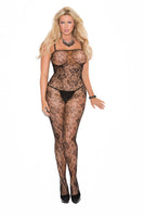 Elegant Moments Rose Lace Bodystocking With Open Crotch