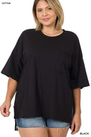 Plus Row Edge High-Low Hem Box Top