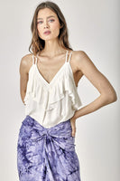 Trim Detail with Ruffle Cami Top