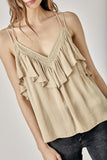 Trim Detail with Ruffle Cami Top