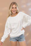 Rhinestone Fringe Pullover Top