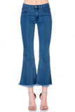 Mid-Rise Crop Flare Leg Denim Ankle Jeans pants