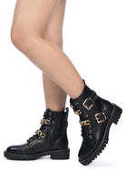 BILLY ATTA GIRL METAL CHAIN DETAIL BIKE BOOT