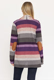 Multi Stripe Elbow Patch Cardigan