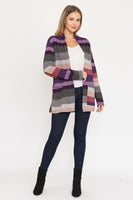 Multi Stripe Elbow Patch Cardigan