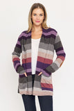 Multi Stripe Elbow Patch Cardigan