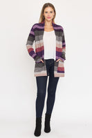 Multi Stripe Elbow Patch Cardigan