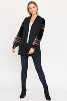 Bishop Sleeve Open Cardigan With Pockets