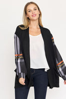 Bishop Sleeve Open Cardigan With Pockets