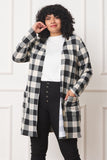 Long Buffalo Plaid Open Cardigan