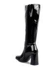 HYPNOTIZE Patent PU Block Heeled Calf Boots