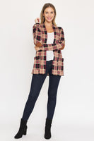 Plaid Contrast Elbow Patch Cardigan