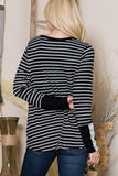 Front Twist Stripe Knit Top