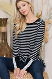 Front Twist Stripe Knit Top