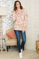 Floral Print Light Sweater Knit