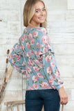 Floral Print Light Sweater Knit