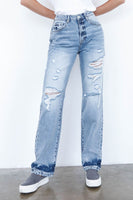 HIGH WAISTED LOOSE STRAIGHT JEANS