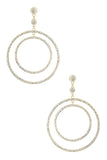 Crystal Double Hoop Drops Earrings