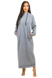 SEXY LONG MAXI HOODIE DRESS