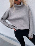 Women's Long Sleeve Mock Neck Sweater