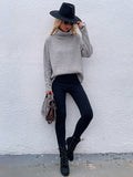 Women's Long Sleeve Mock Neck Sweater