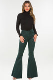 Leopard Bell Bottom Jean in Green- Inseam 32 Made In: USA